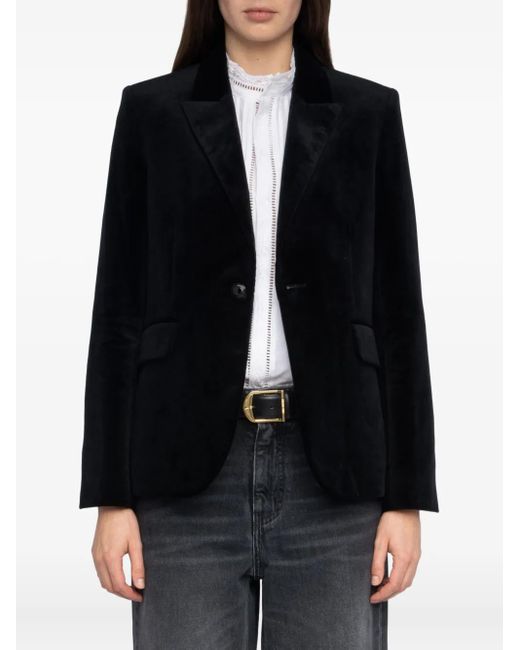 Zadig & Voltaire Black Vavy Velvet Blazer