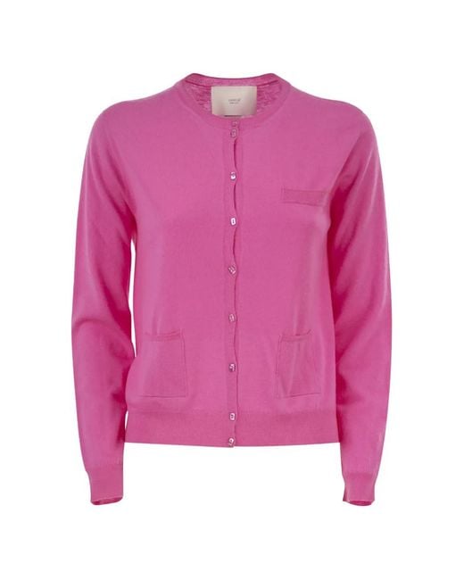 Vanisé Pink Patch-Pocket Cashmere Cardigan