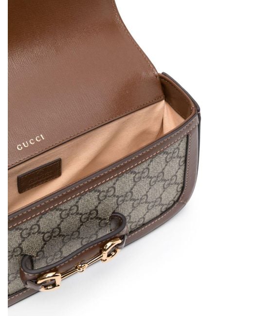 Mini sac porté épaule Horsebit 1955 Gucci en coloris Brown