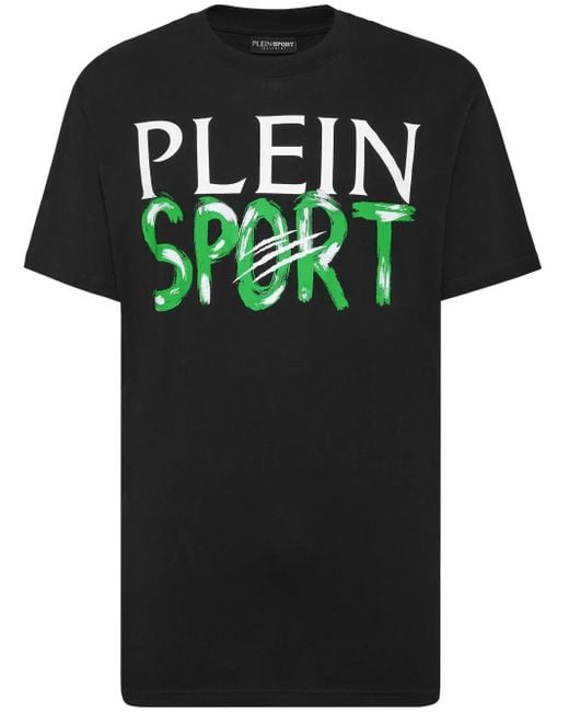 Philipp Plein Black Ss Logo-Print Cotton T-Shirt for men