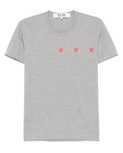 COMME DES GARÇONS PLAY Gray Heart-Print T-Shirt