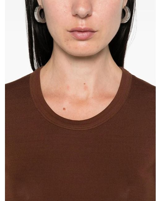 Lemaire Brown Long-Sleeve Cotton T-Shirt