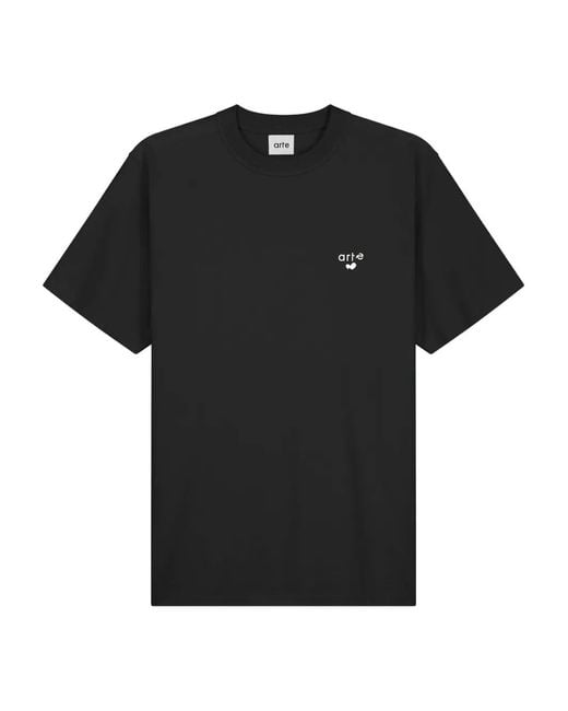 Arte' Black Logo Crew-Neck T-Shirt for men