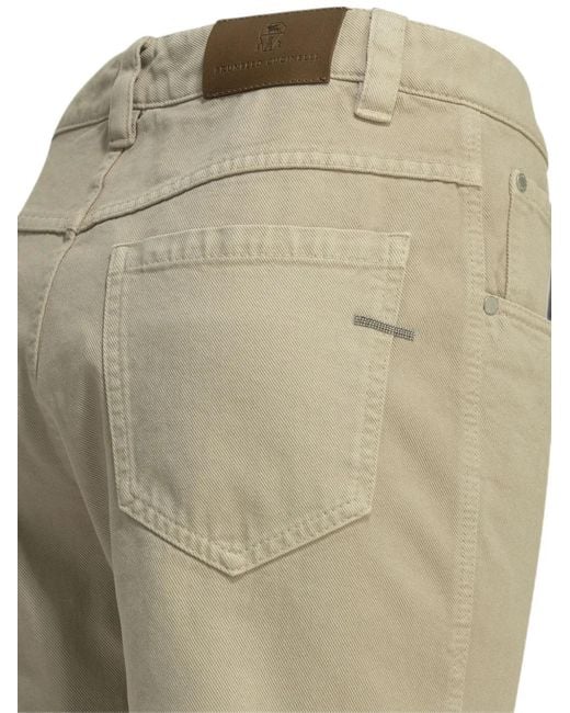 Brunello Cucinelli Natural Jean Droit À Coupe Cinq Poches
