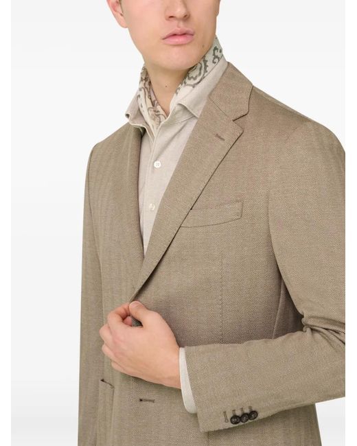 Boggi Natural Herringbone Patch Pocket Jacket for men
