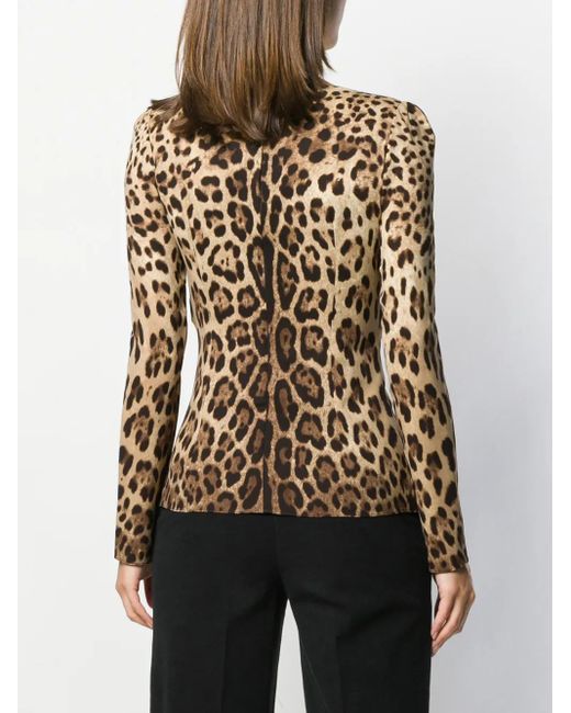 Dolce & Gabbana Multicolor Leopard Print Blouse