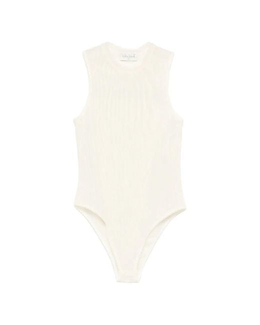 Forte_forte White Scalloped-Trim Top