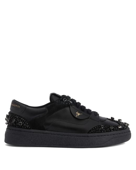 Giuseppe Zanotti Black Gz94 Rhinestone-Embroidery Sneakers for men