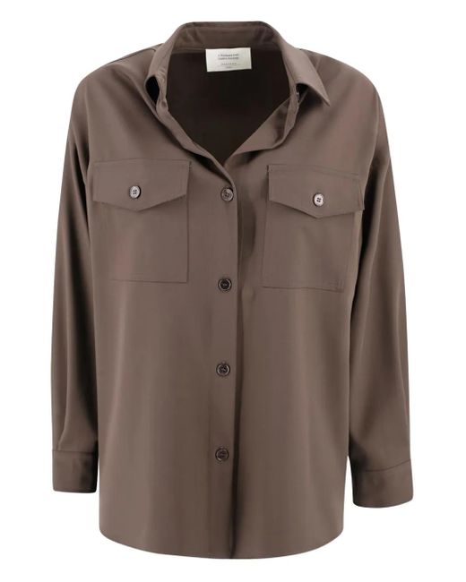 Chemise En Laine Vierge À Poches Poitrine Weekend by Maxmara en coloris Brown