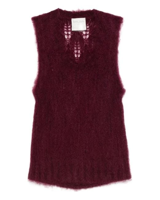 Top sin mangas de punto flojo Forte Forte de color Purple