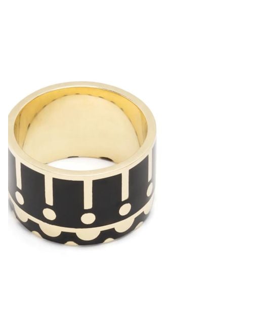 Alice Cicolini Black 14Kt Memphis Samarkand Wide Band Ring