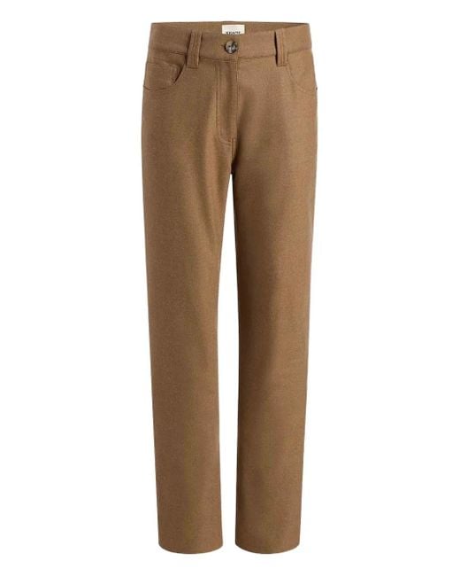 Khaite Straight-leg Wool-blend Trousers Natural