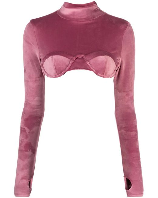 Gcds Fluwelen Blouse in het Red