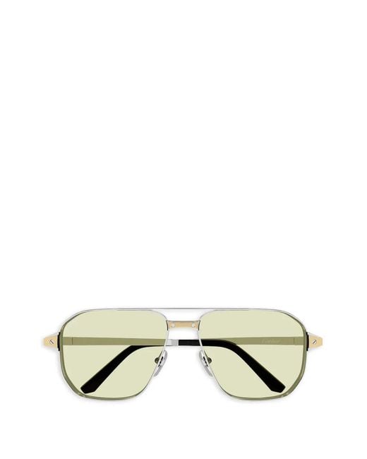 Cartier Metallic Pilot Sunglasses for men