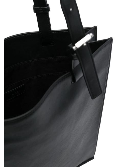 A.P.C. Black Logo-Print Buckled Tote Bag