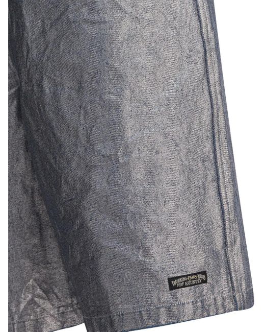 Kapital Gray 12Oz Metallic-Effect Bermuda Shorts for men