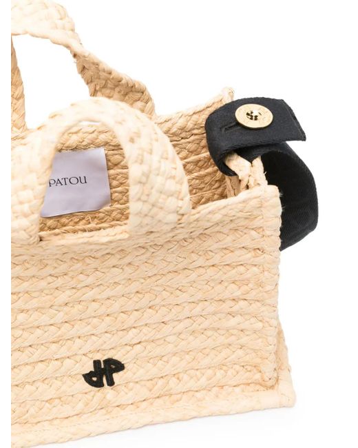 Patou Natural Small Jp Raffia Tote Bag