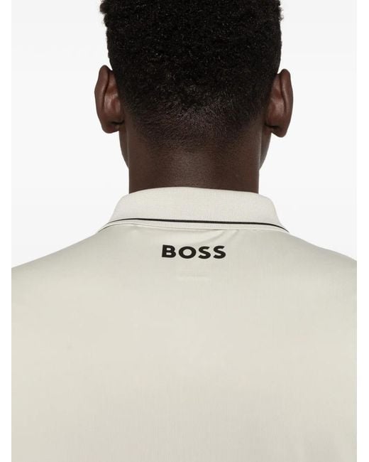Boss White Polo À Logo Imprimé for men