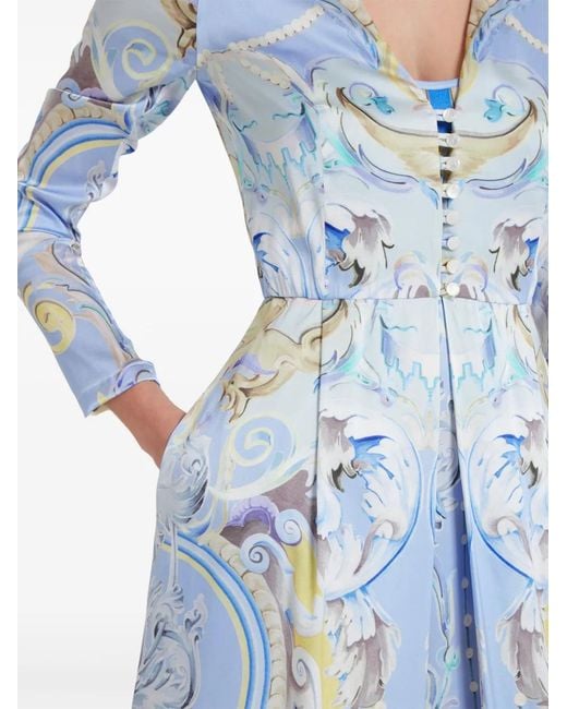 Temperley London Blue Carline-Print Coat