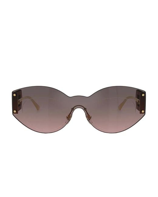 Versace Brown Geometric-Frame Sunglasses