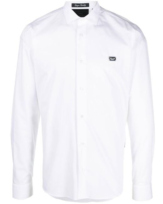 Chemise boutonnée à imprimé tête de mort Coton Philipp Plein pour homme en  coloris Blanc | Lyst