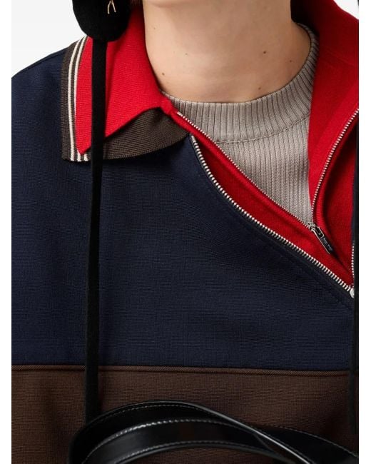 Miu Miu Blue Sweatshirtjacke mit Polokragen