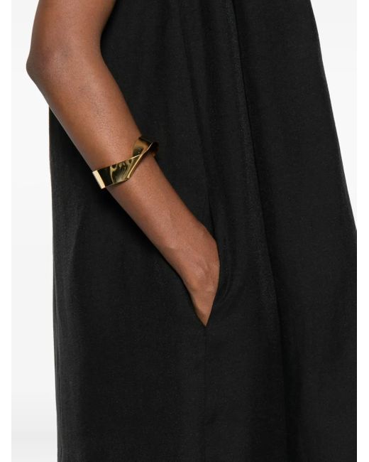 Totême  Black Kleid Mit Drapiertem Ausschnitt