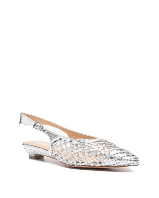 Keys White Caged Slingback Sandals
