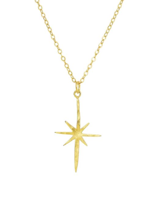 Ottoman Hands Metallic Northern Star Pendant Necklace
