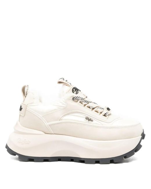 Buffalo White Manhatten Platform Sneakers