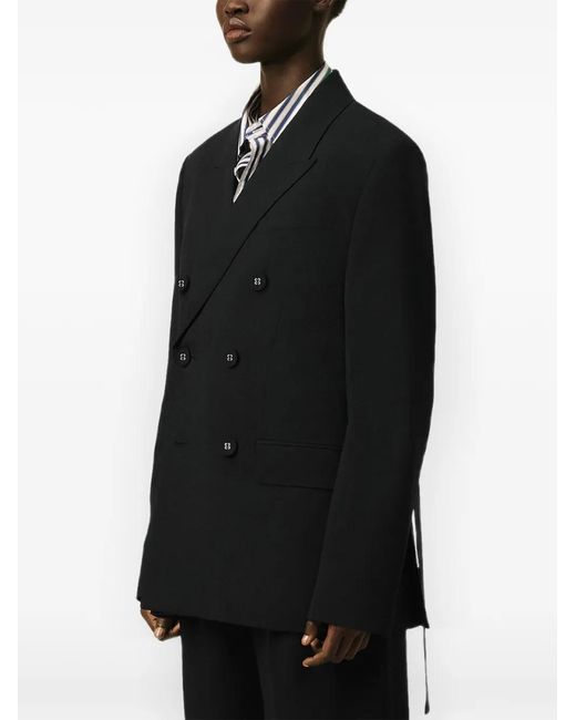 AMI Black Double Breasted Wool Blazer