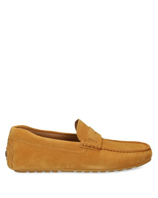 Boss Brown Suede Loafers for men
