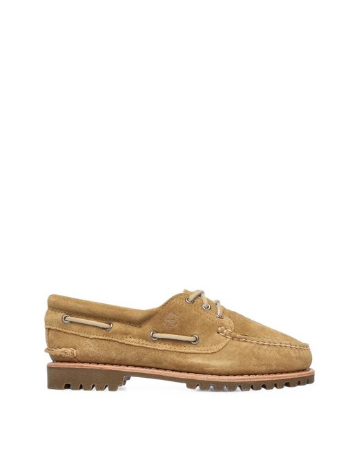 Timberland Brown Lace-Up Suede Boat Shoes