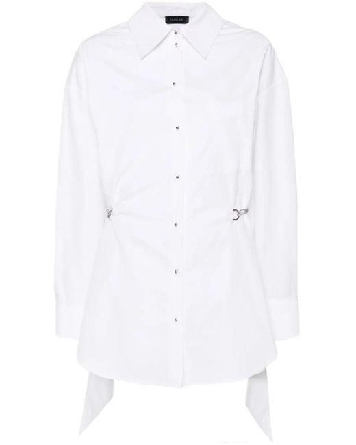 Mugler White Chain-Detail Shirt Dress