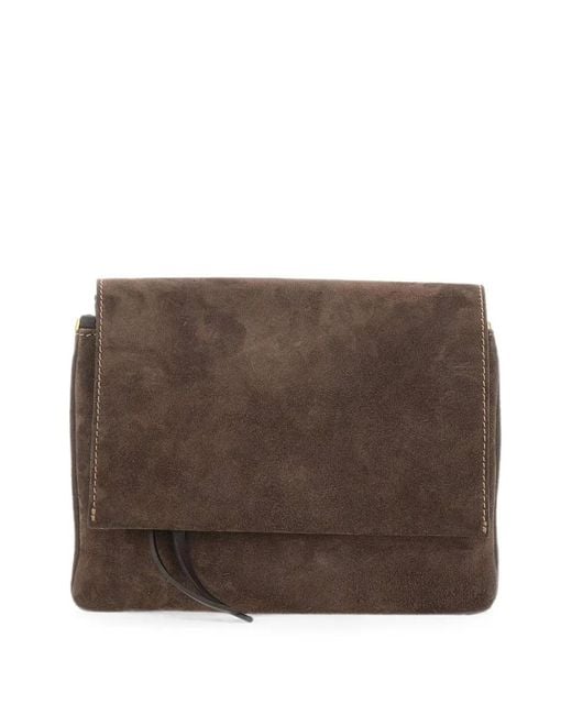 Gianni Chiarini Brown Small Three Suede Shoulder Bag