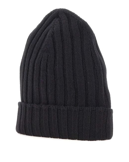 Gran Sasso Blue Ribbed Beanie Hat for men