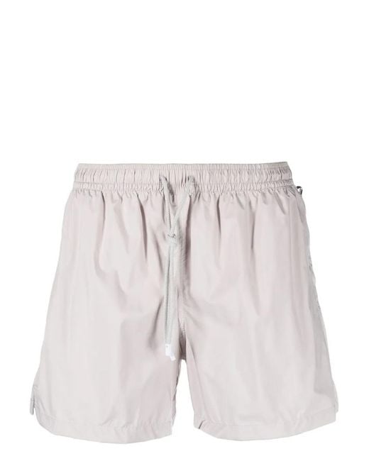 Fedeli Natural Drawstring-Waist Swim Shorts for men