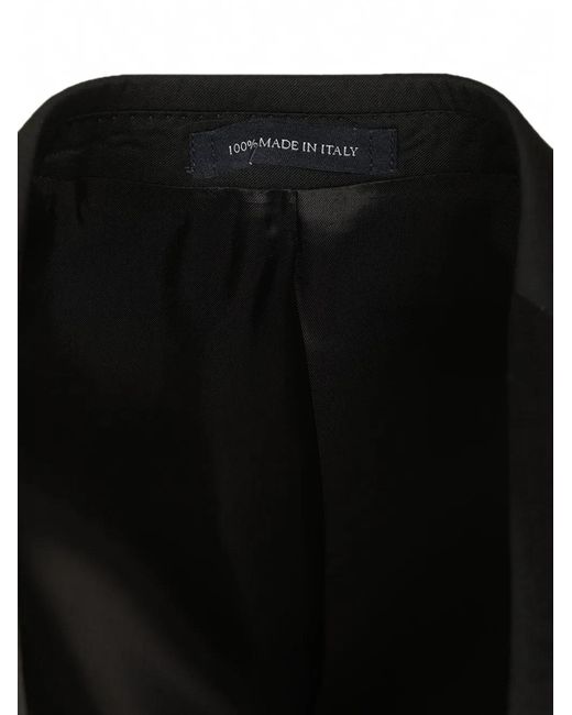 Al Duca D'aosta Black Peak-Lapel Single-Breasted Suit for men
