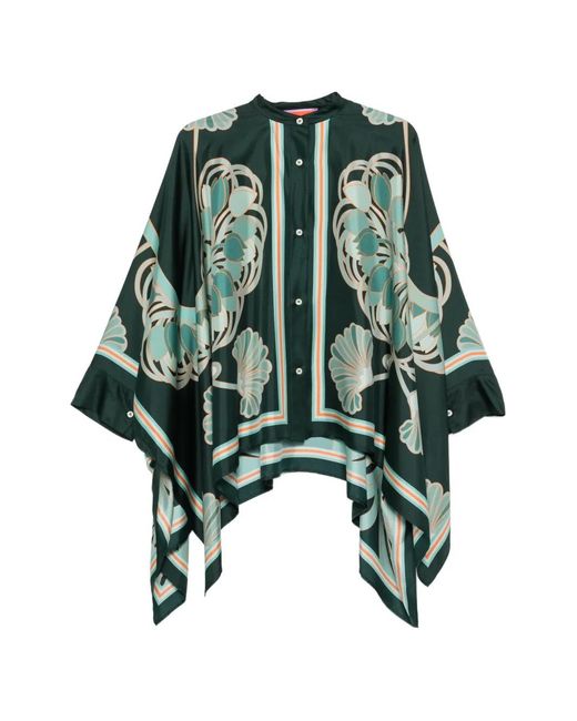 LaDoubleJ Green Floral-Print Shirt
