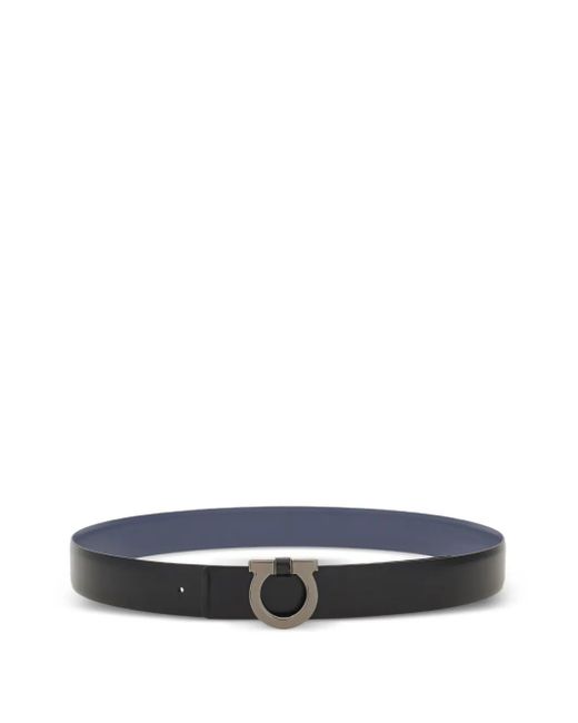 Ferragamo White Reversible And Adjustable Leather Belt for men