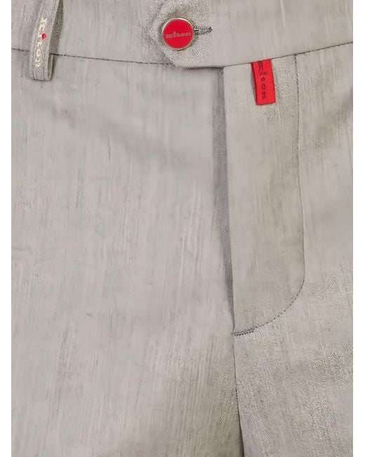 Kiton Gerade Hose Mit Logo-Patch in Gray für Herren