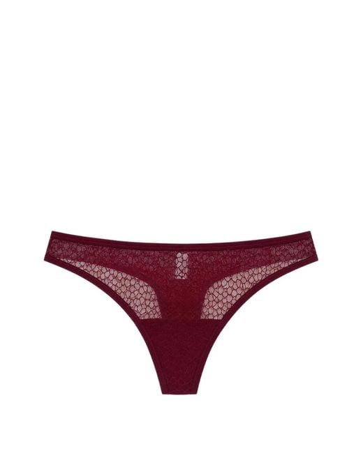 Yasmine Eslami Red Lily Lace Thong