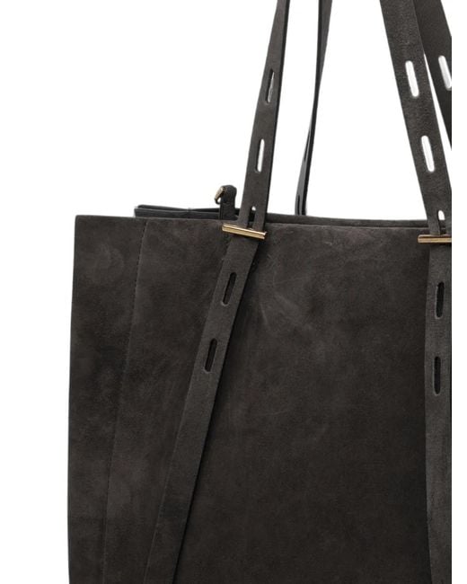 MINOBOSSI Black Paula Suede Tote Bag