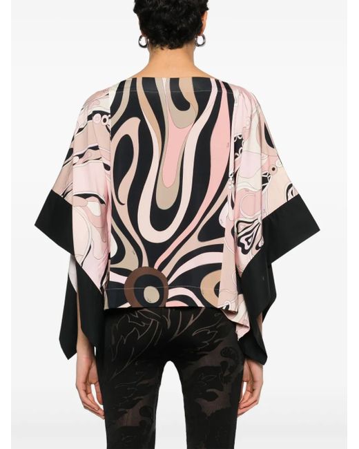 Emilio Pucci Black Bluse mit Print
