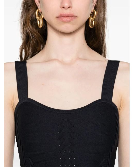 Maje Black Babydoll Knitted Mini Dress