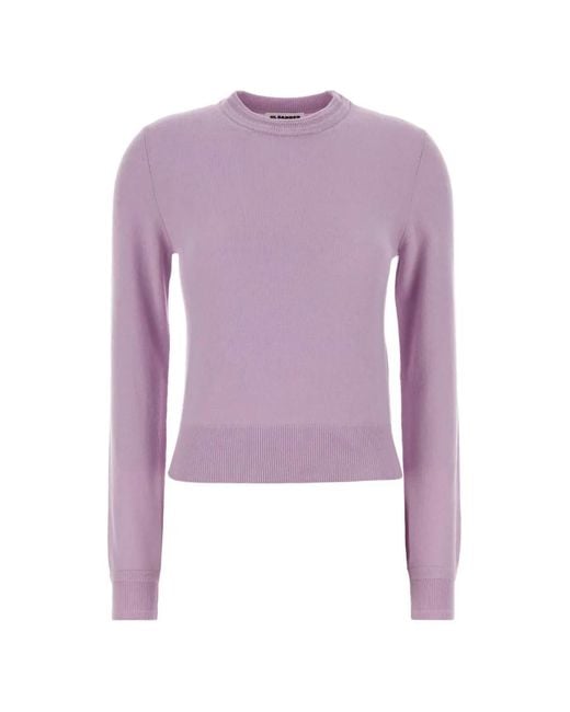 Jil Sander Purple Crew-Neck Wool Sweater