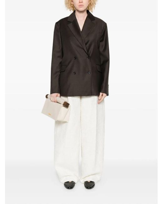Loulou de Saison Brown Double-Breasted Notched-Lapels Jacket