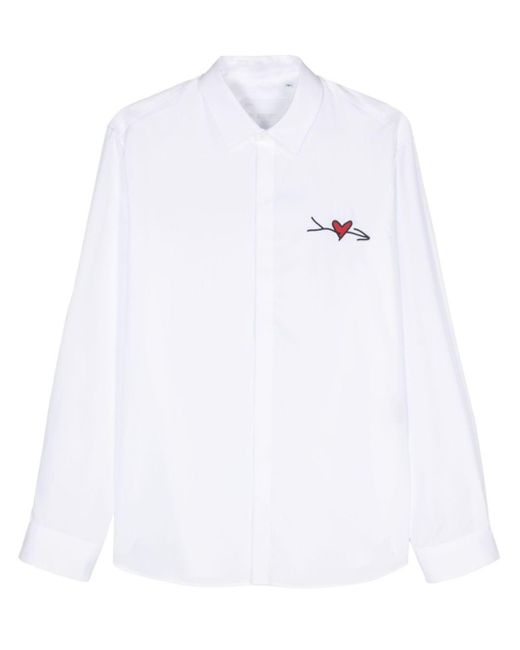 メンズ Neil Barrett Loose Cupid Cotton Shirt White