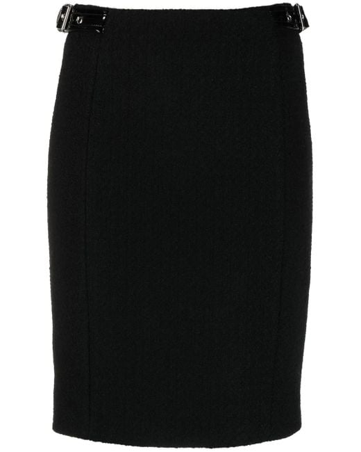 Moschino Black Straight-Cut Textured Mini Skirt