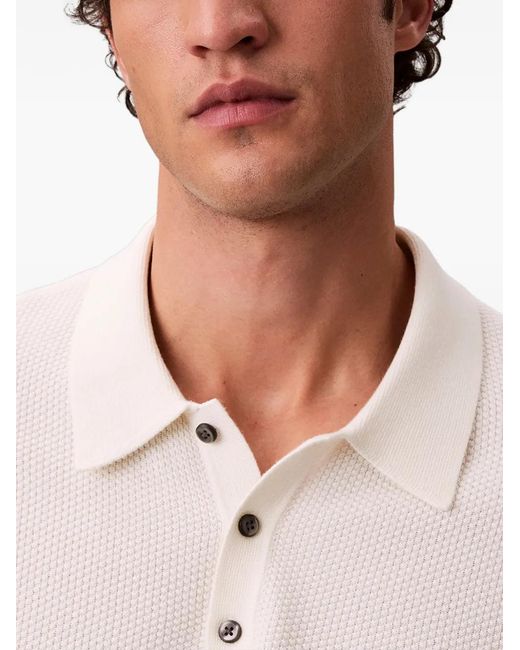 Calvin Klein Pink Waffle-Knit Short-Sleeve Polo Shirt for men